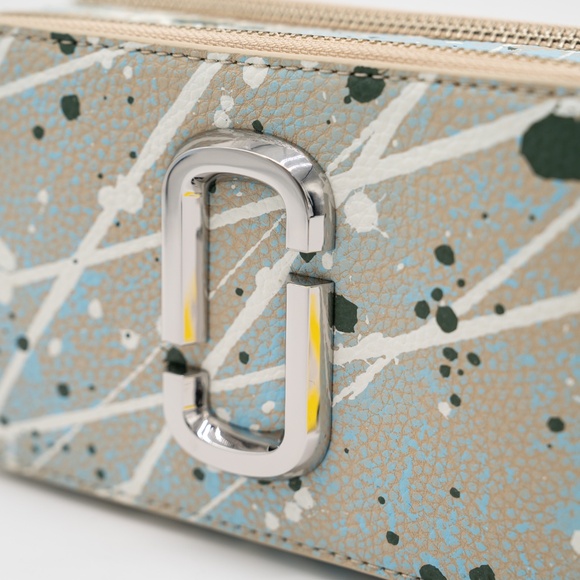 Marc Jacobs Paint Splatter Brown Blue Snapshot Camera Bag Shoulder - Picture 7 of 9